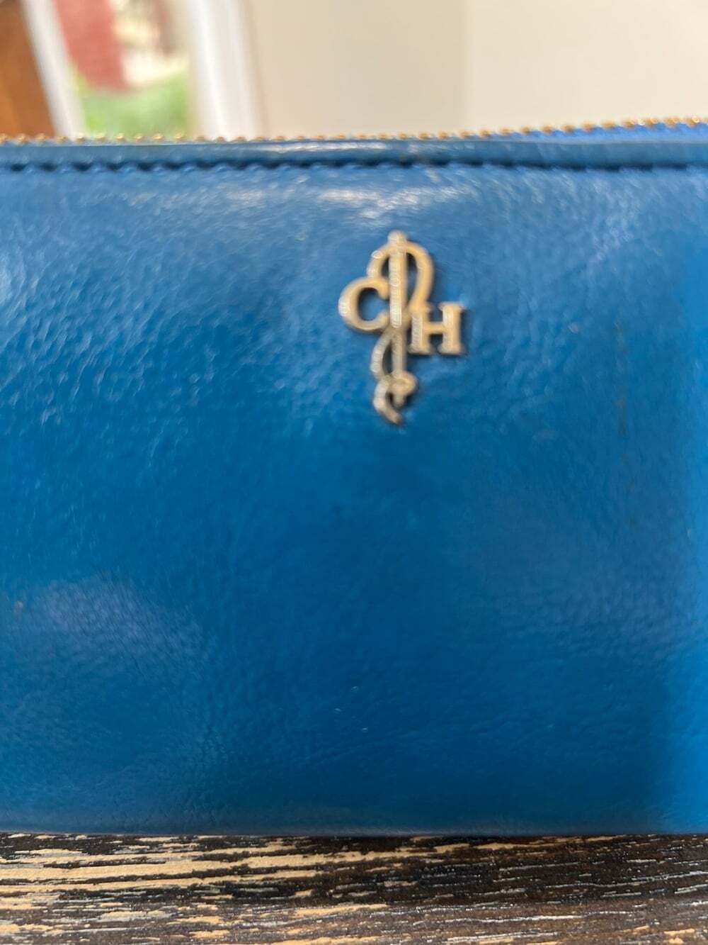 Cole Haan Blue Leather Zip Around Wallet - Picture 3 of 10
